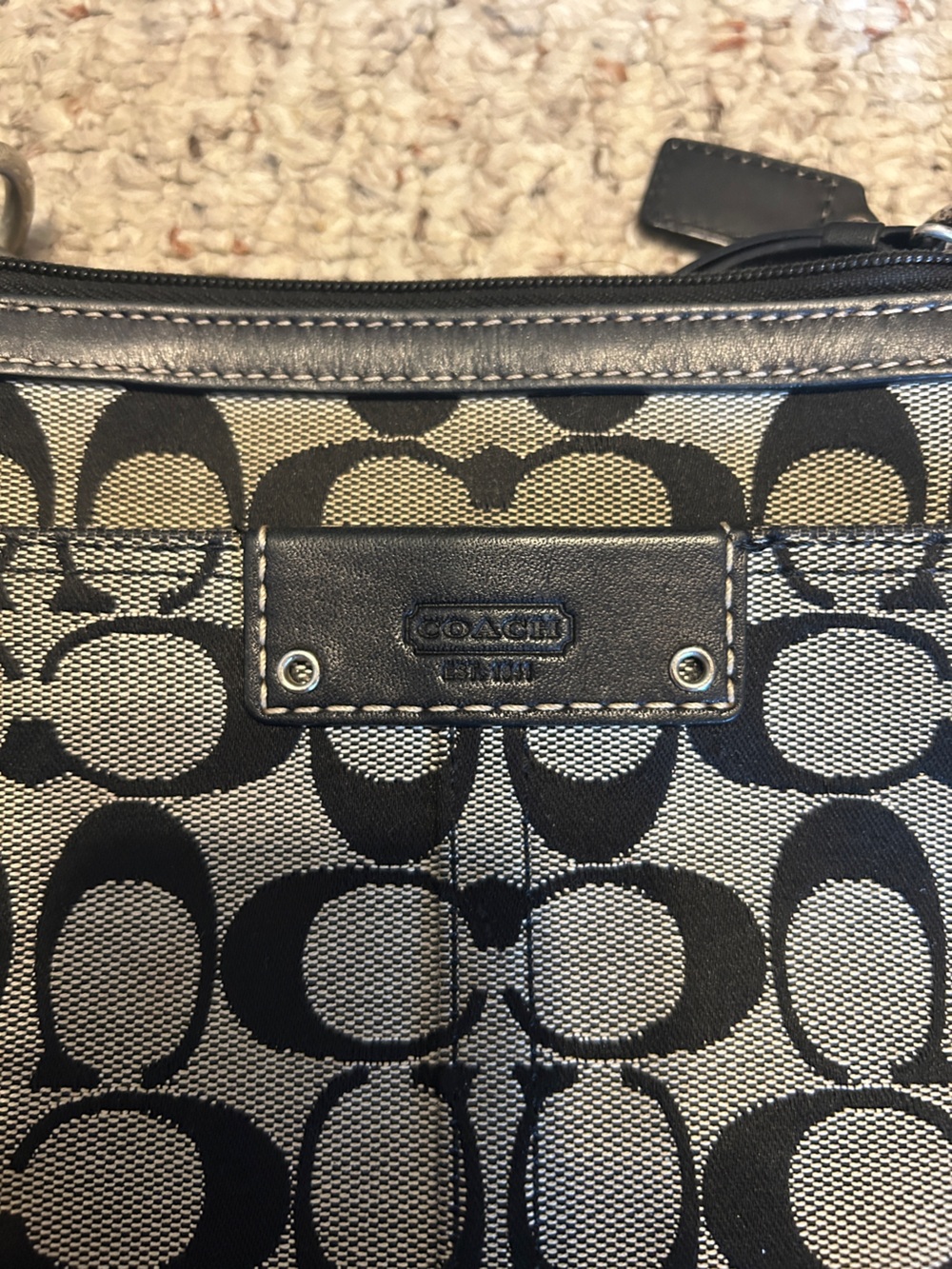 Coach Black and Gray Signature Canvas Crossbody - Picture 2 of 8
